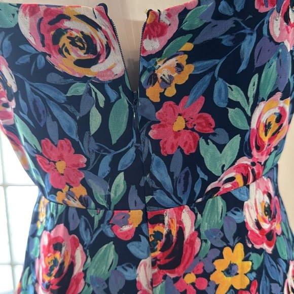 Lovers + Friends Darcy Rose Garden Blue Multi Floral Maxi Dress with Slit Size S - Picture 8 of 13